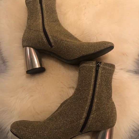 Barely worn Free People gold spectrum sock booties - Picture 6 of 6